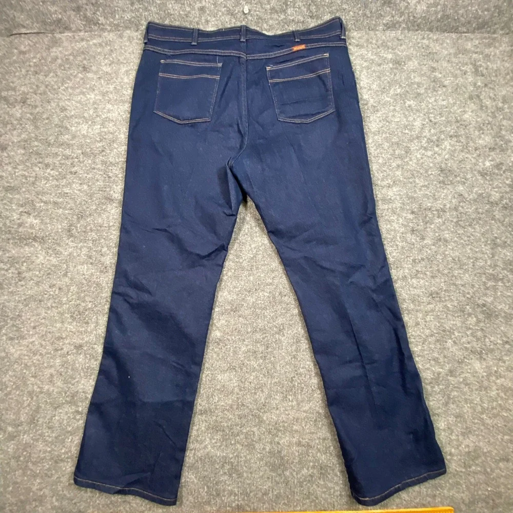 Vintage Wrangler Mens 42x32 Blue Straight‎ Leg Jeans Made in USA High Rise Denim